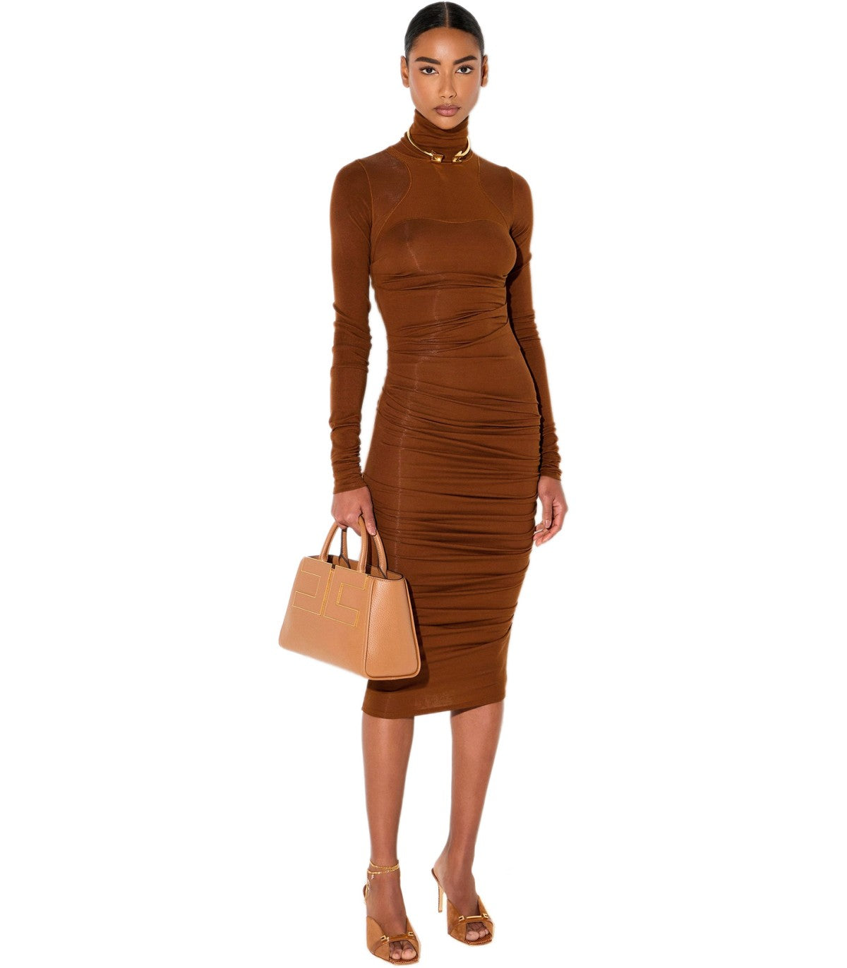 ABITO MIDI MARRONE ELISABETTA FRANCHI