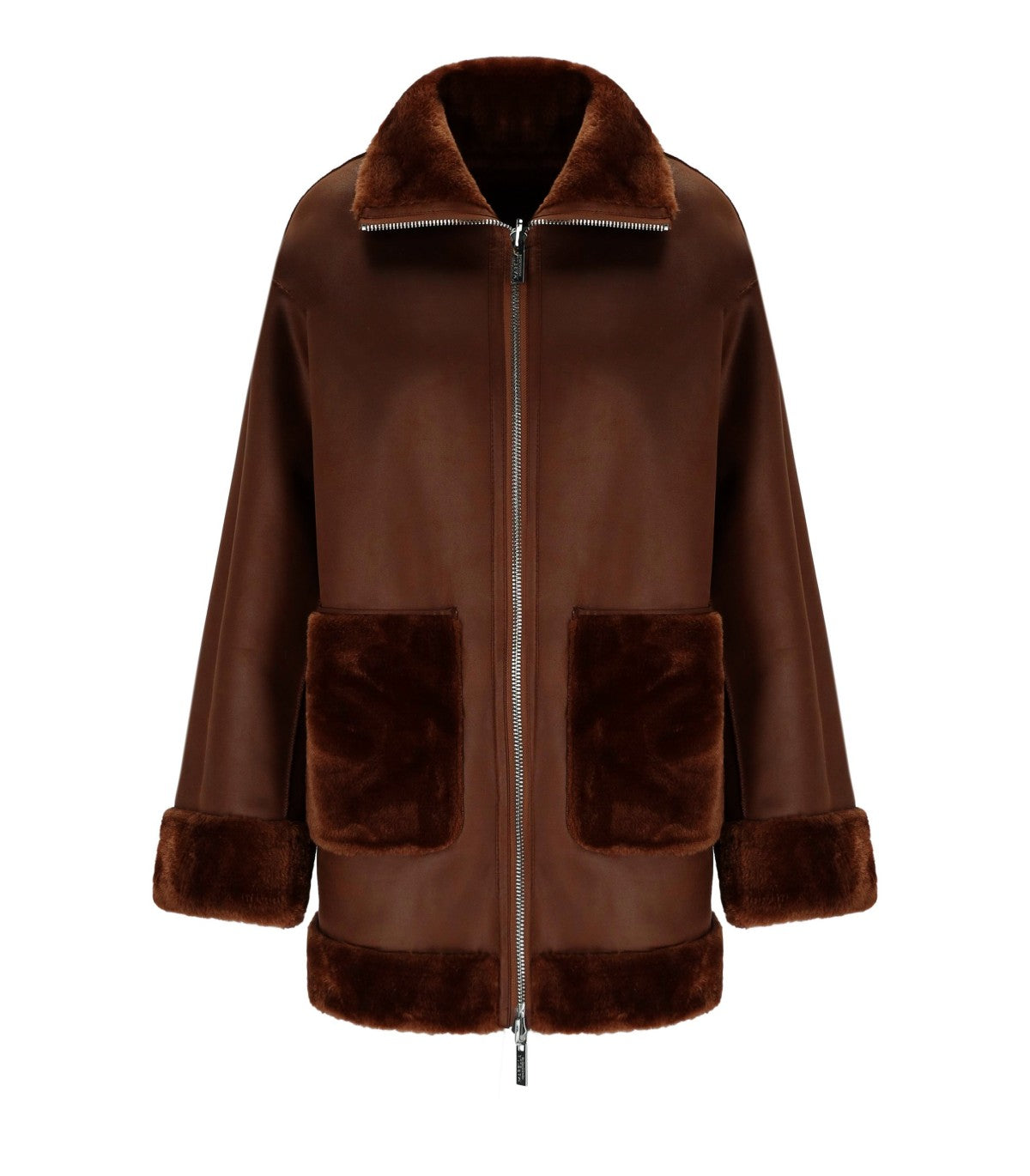 REVERSIBLE FAUX FUR COAT GIOVANE CARAMELLO MARELLA