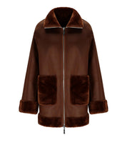 REVERSIBLE FAUX FUR COAT GIOVANE CARAMELLO MARELLA
