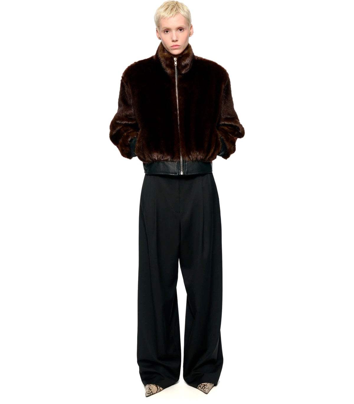 BOMBER PELLICCIA LULA MARRONE STAND STUDIO