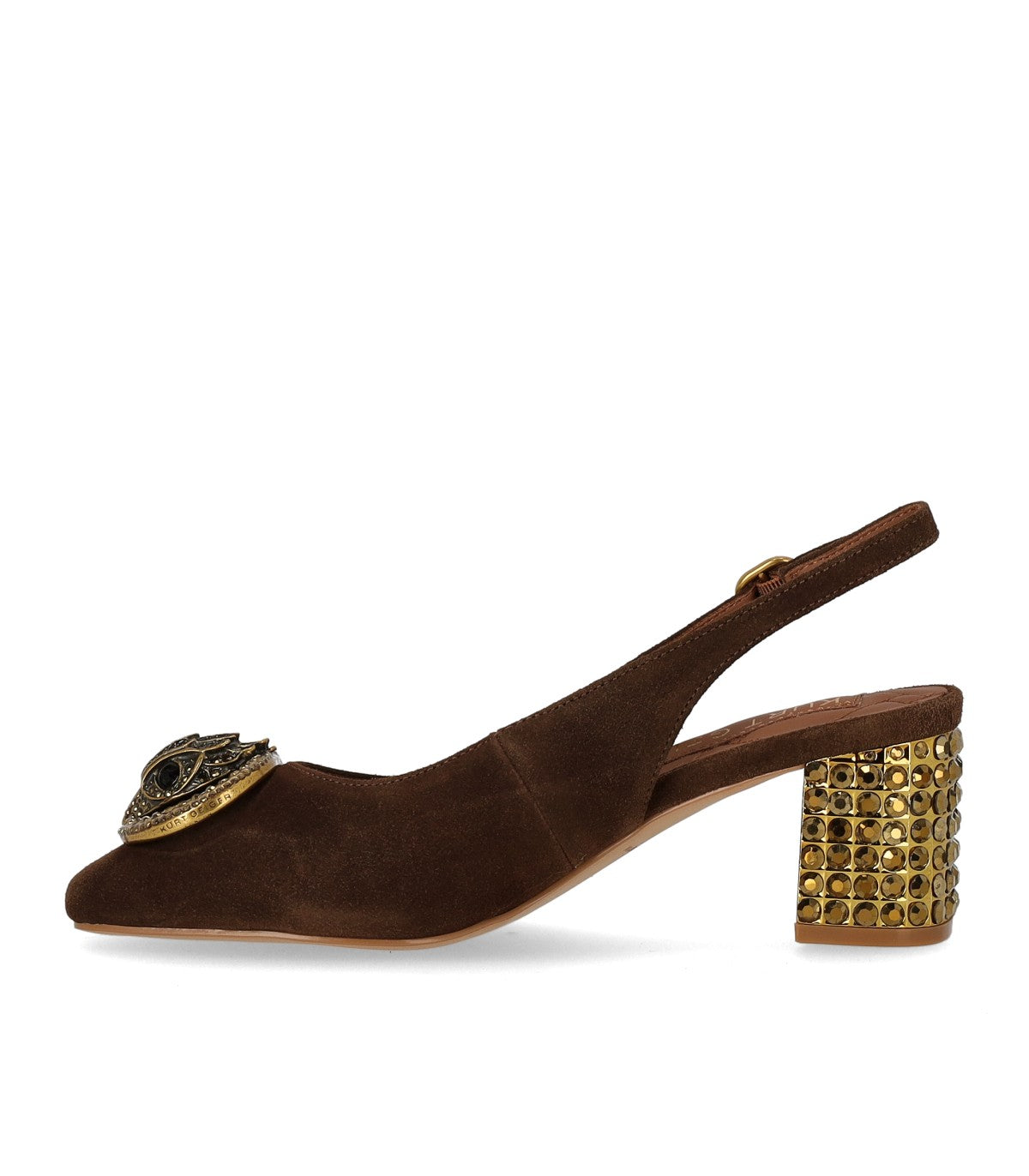 SLINGBACK CHELSEA BLOCK EN DAIM MARRON KURT GEIGER