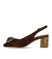 SLINGBACK CHELSEA BLOCK EN DAIM MARRON KURT GEIGER