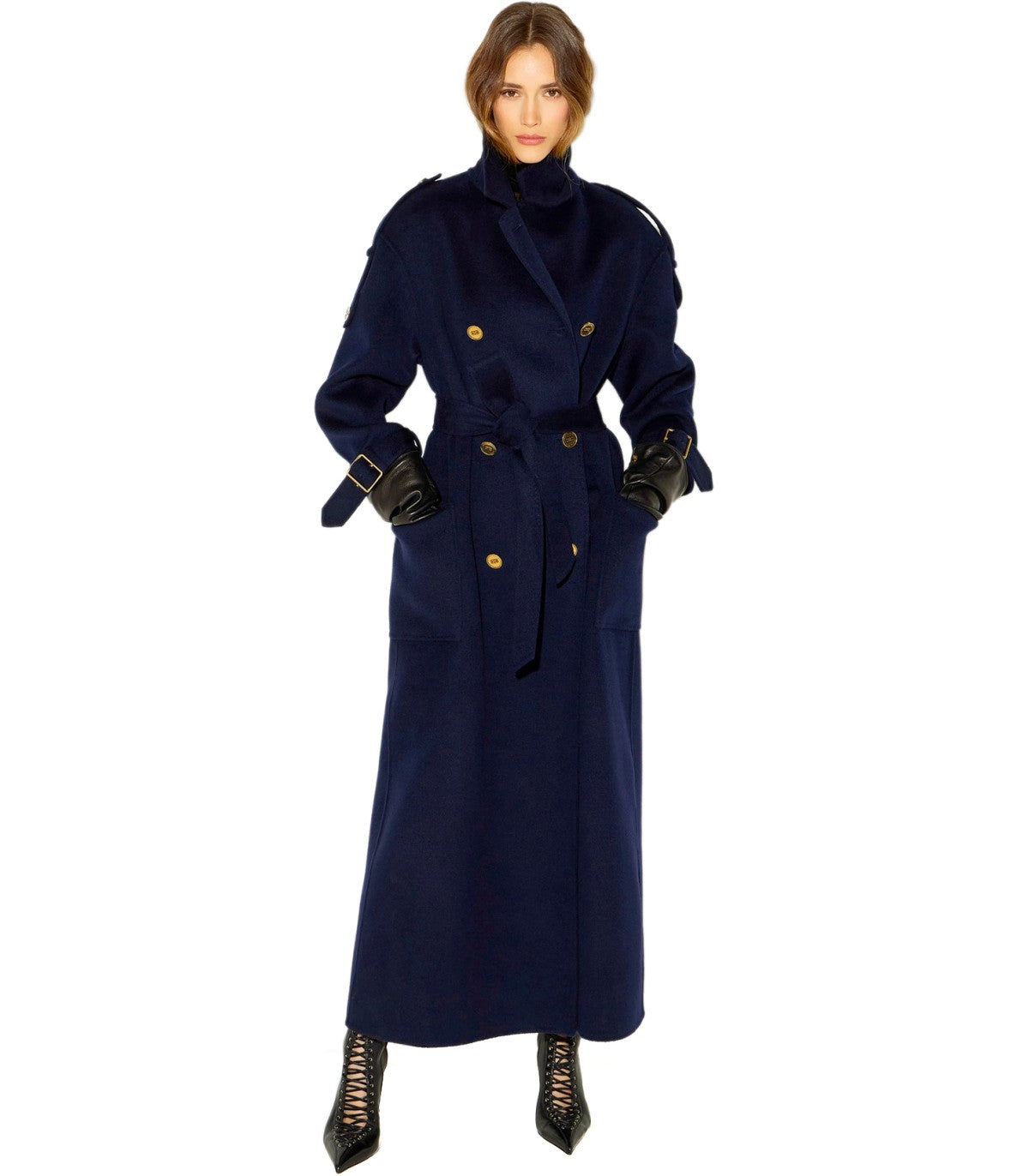 BELTED COAT MIDNIGHT BLUE ELISABETTA FRANCHI