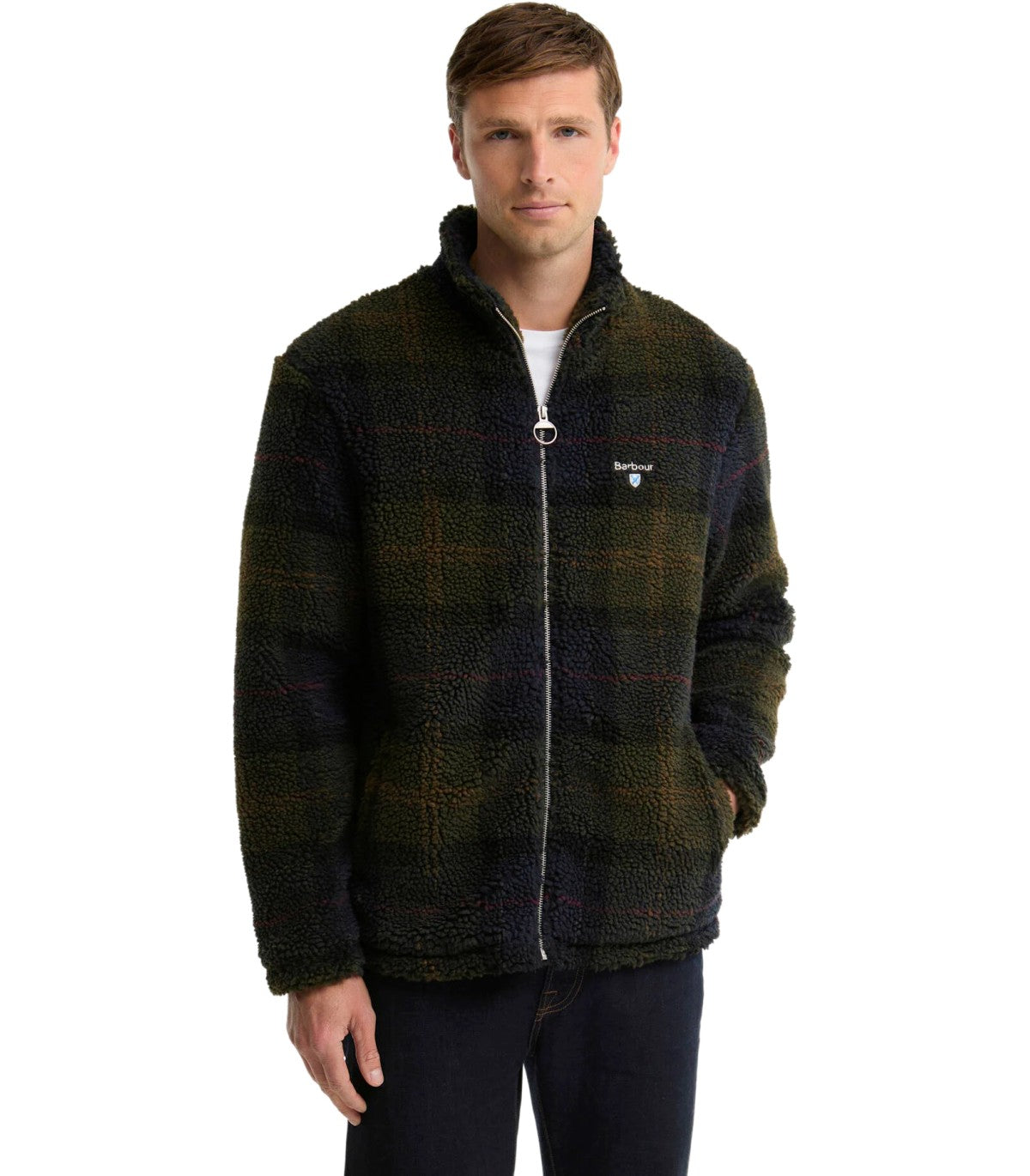 FLEECE TRUI TARTAN GROEN BARBOUR