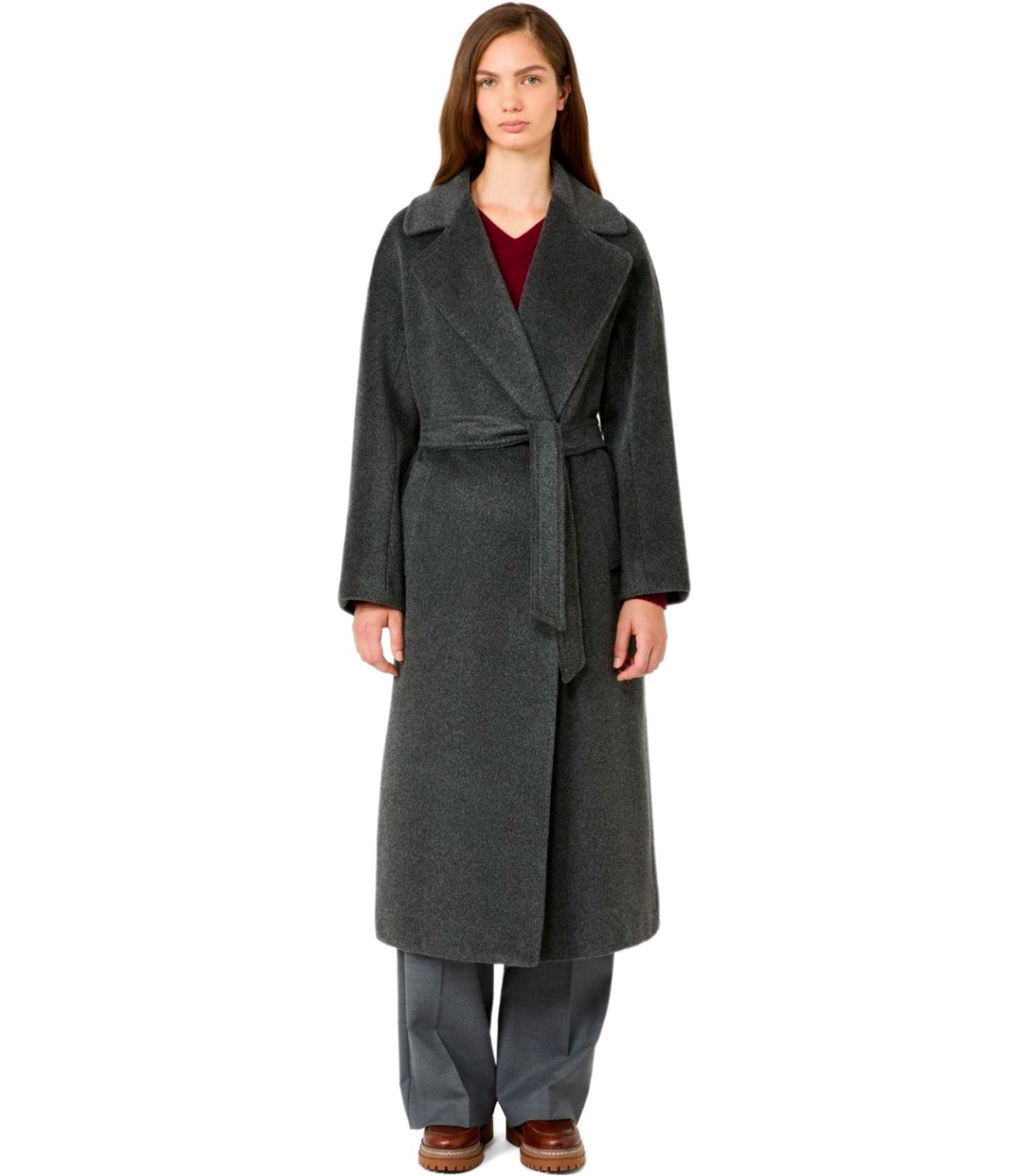 BELTED COAT TEMPERA ANTHRACITE MAX MARA WEEKEND