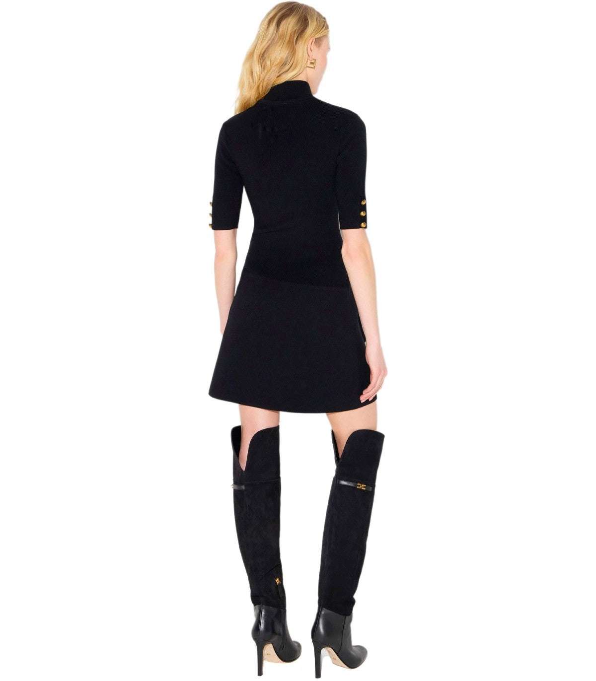 SCHWARZES MINI-STRICKKLEID ELISABETTA FRANCHI