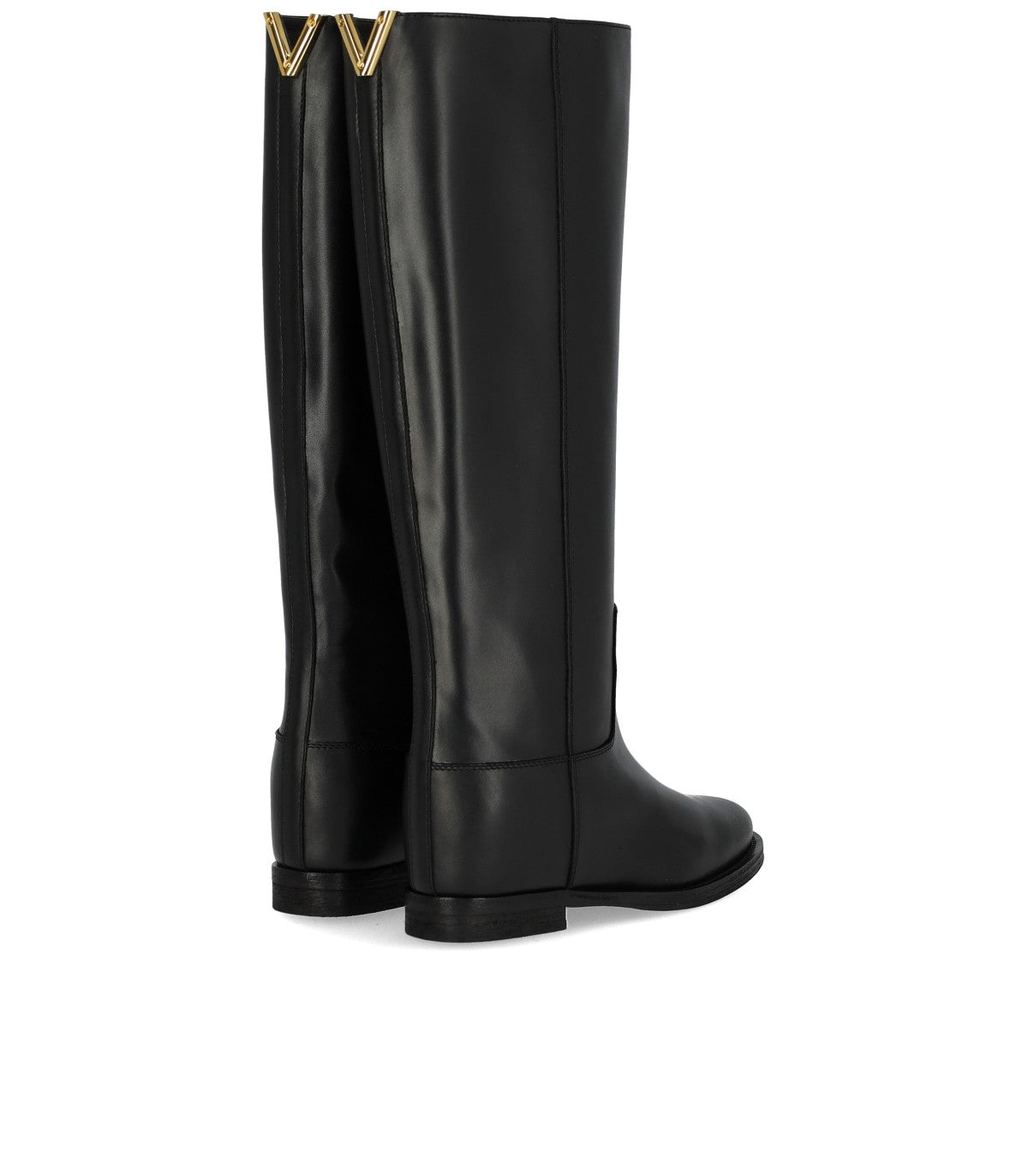 BOTTE EN CUIR NOIR VIA ROMA 15
