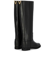 BOTTE EN CUIR NOIR VIA ROMA 15