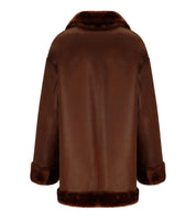 REVERSIBLE FAUX FUR COAT GIOVANE CARAMELLO MARELLA
