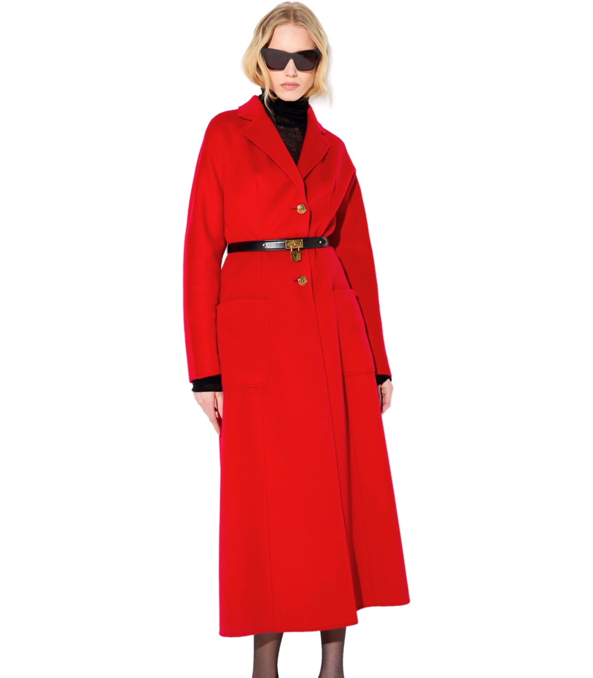 BELTED COAT RED ELISABETTA FRANCHI