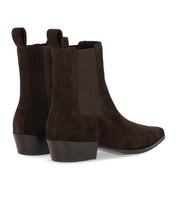 VELOUR SUEDE ANKLE BOOT IN BROWN STRATEGIA
