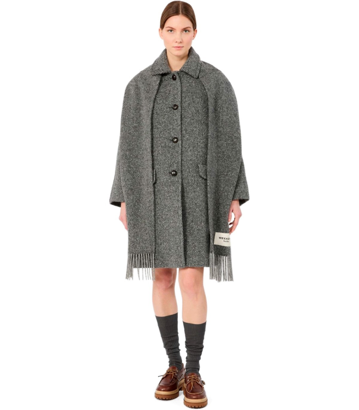 CAPPOTTO CON SCIARPA ABBINATA LATINO GRIGIO MAX MARA WEEKEND