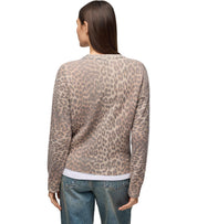 GANNI RUNDHALS-PULLOVER MIT ANIMALIER-MUSTER