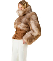 FAUX FUR BUSTIER BEIGE ELISABETTA FRANCHI