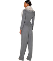 WOOL BLAZER GREY ELISABETTA FRANCHI
