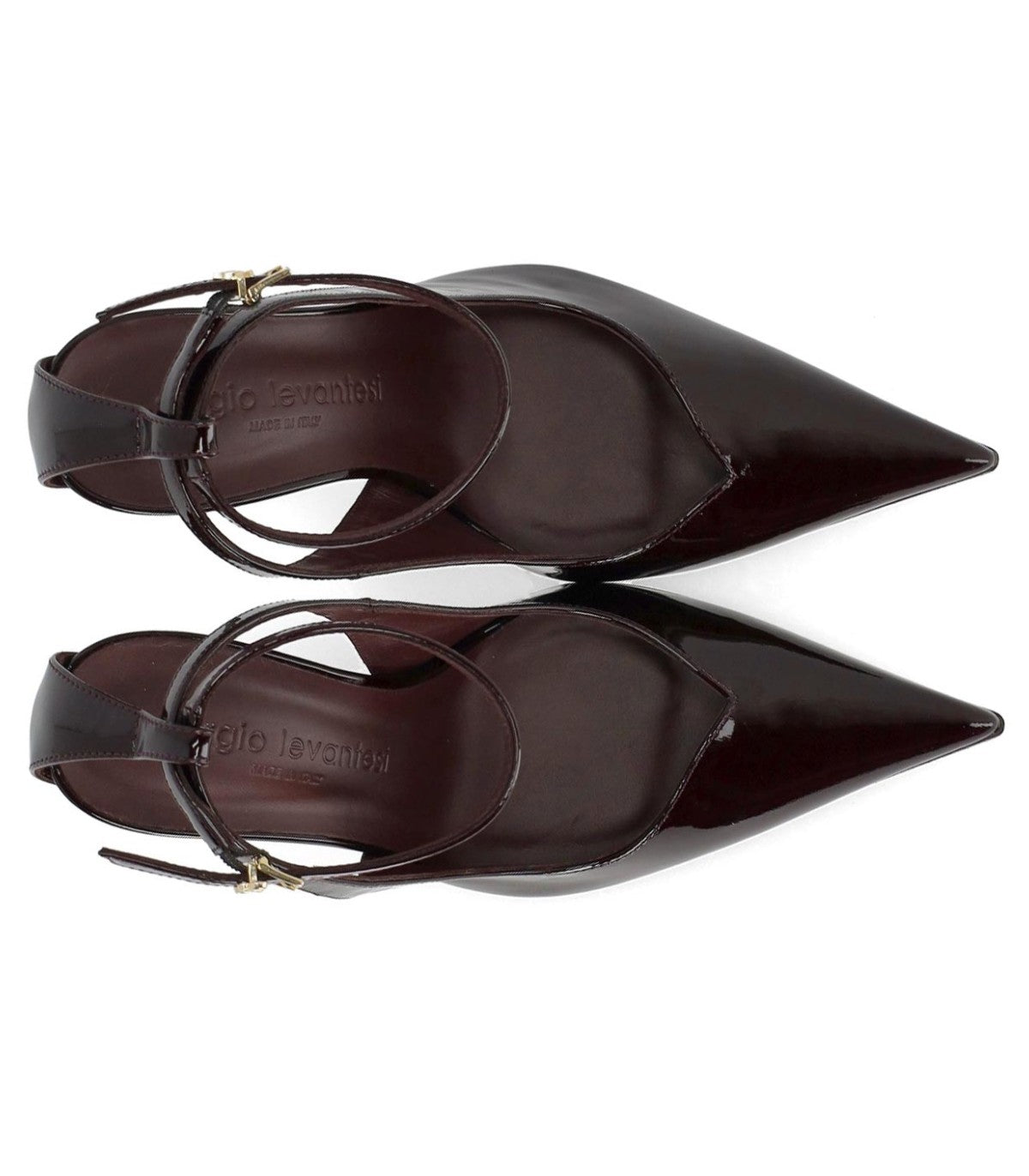 DARK BROWN PATENT LEATHER SLINGBACK PENELOPE SERGIO LEVANTESI