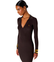 MIDI-STRICKKLEID IN BRAUN VON ELISABETTA FRANCHI