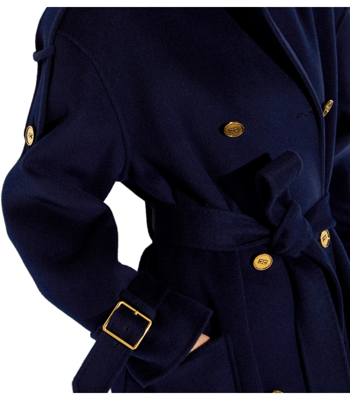 BELTED COAT MIDNIGHT BLUE ELISABETTA FRANCHI