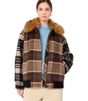 JACKET DIVINA IN WOOL CHECK BROWN MAX MARA WEEKEND