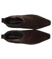 VELOUR SUEDE ANKLE BOOT IN BROWN STRATEGIA
