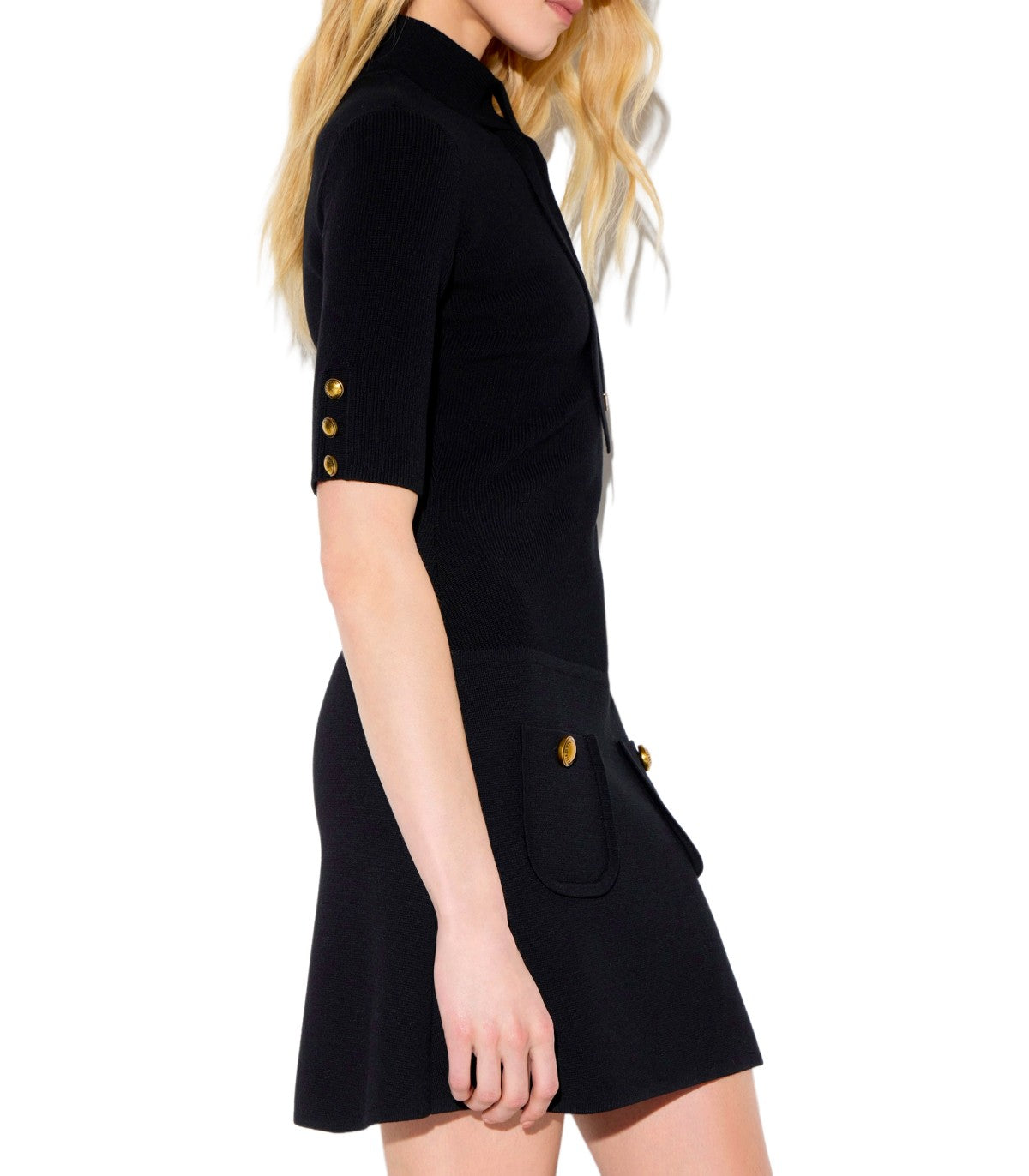 SCHWARZES MINI-STRICKKLEID ELISABETTA FRANCHI