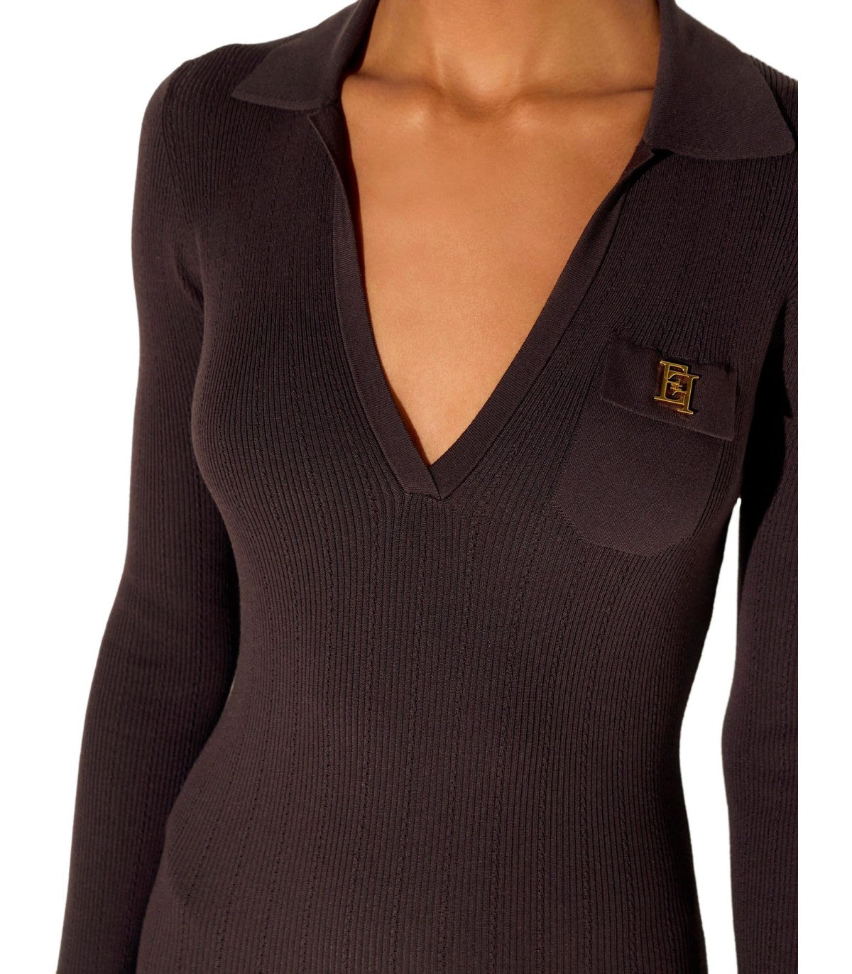 MIDI-STRICKKLEID IN BRAUN VON ELISABETTA FRANCHI