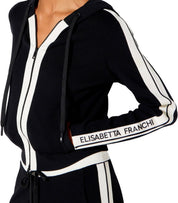 SCHWARZER REISSVERSCHLUSS-SWEATER ELISABETTA FRANCHI