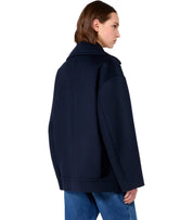 DOUBLE-BREASTED PEA COAT ALPE BLUE MAX MARA WEEKEND