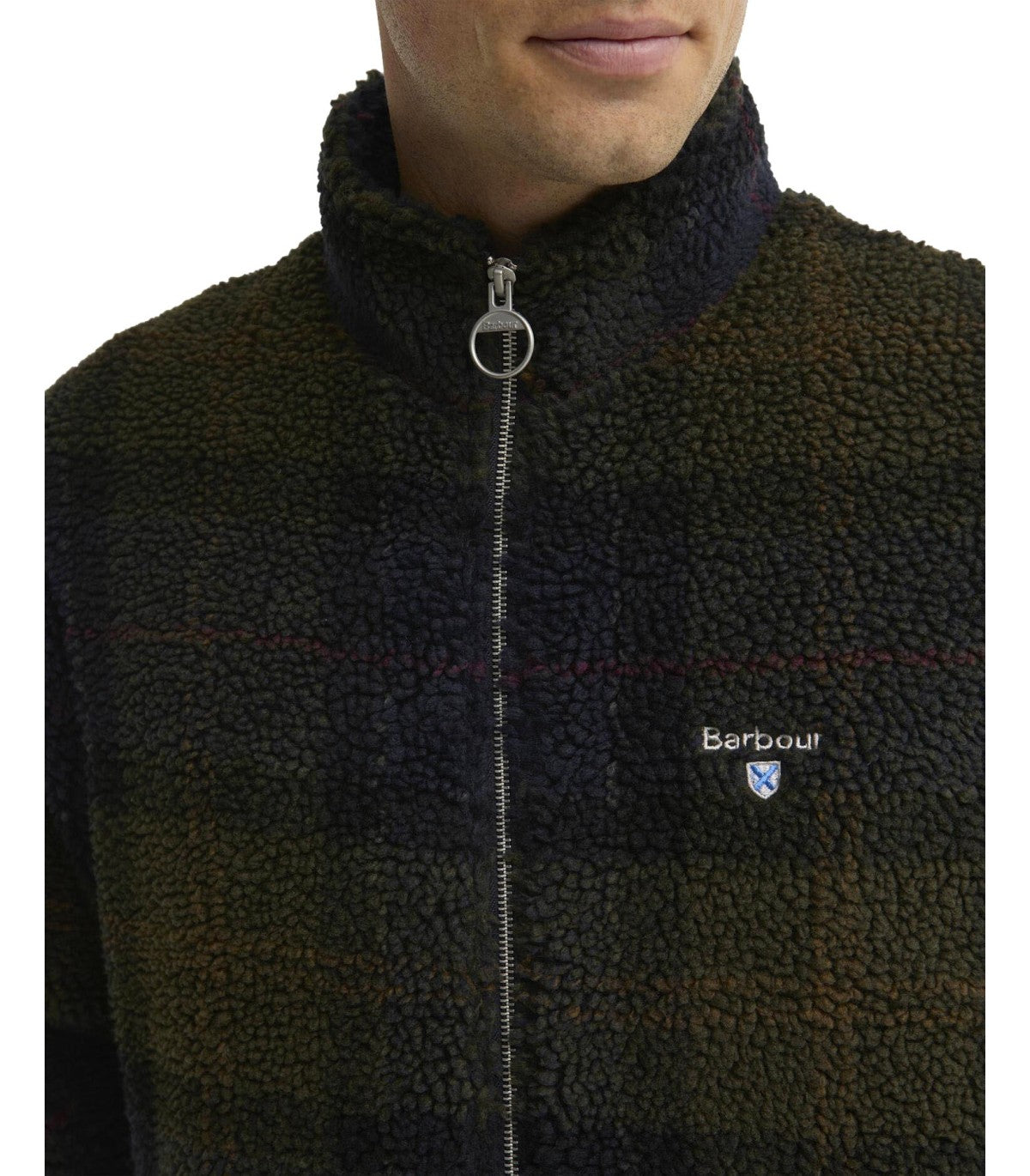 FLEECE TRUI TARTAN GROEN BARBOUR