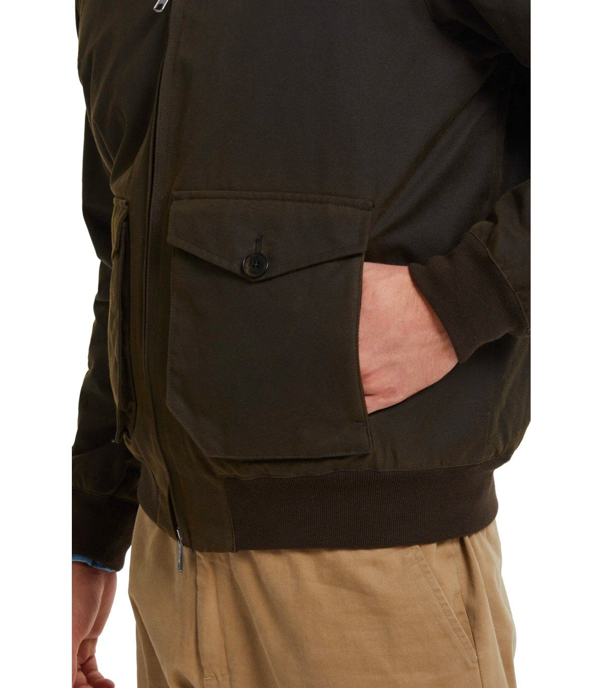 BOMBER G9 WAXED POCKET VERDE MILITARE BARACUTA